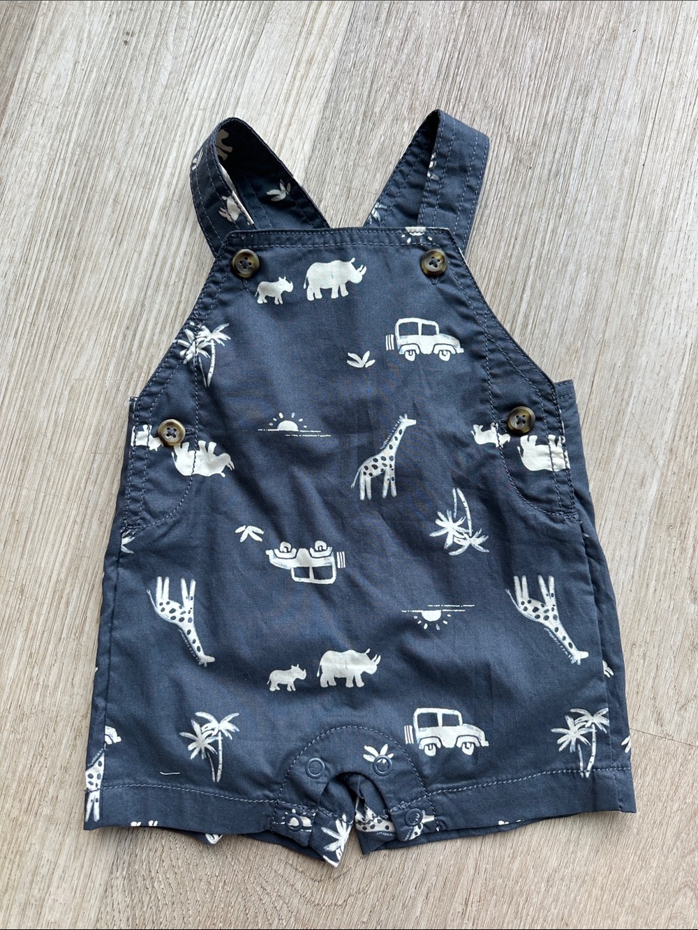 3M Carter's Navy Blue Safari Print Shortalls